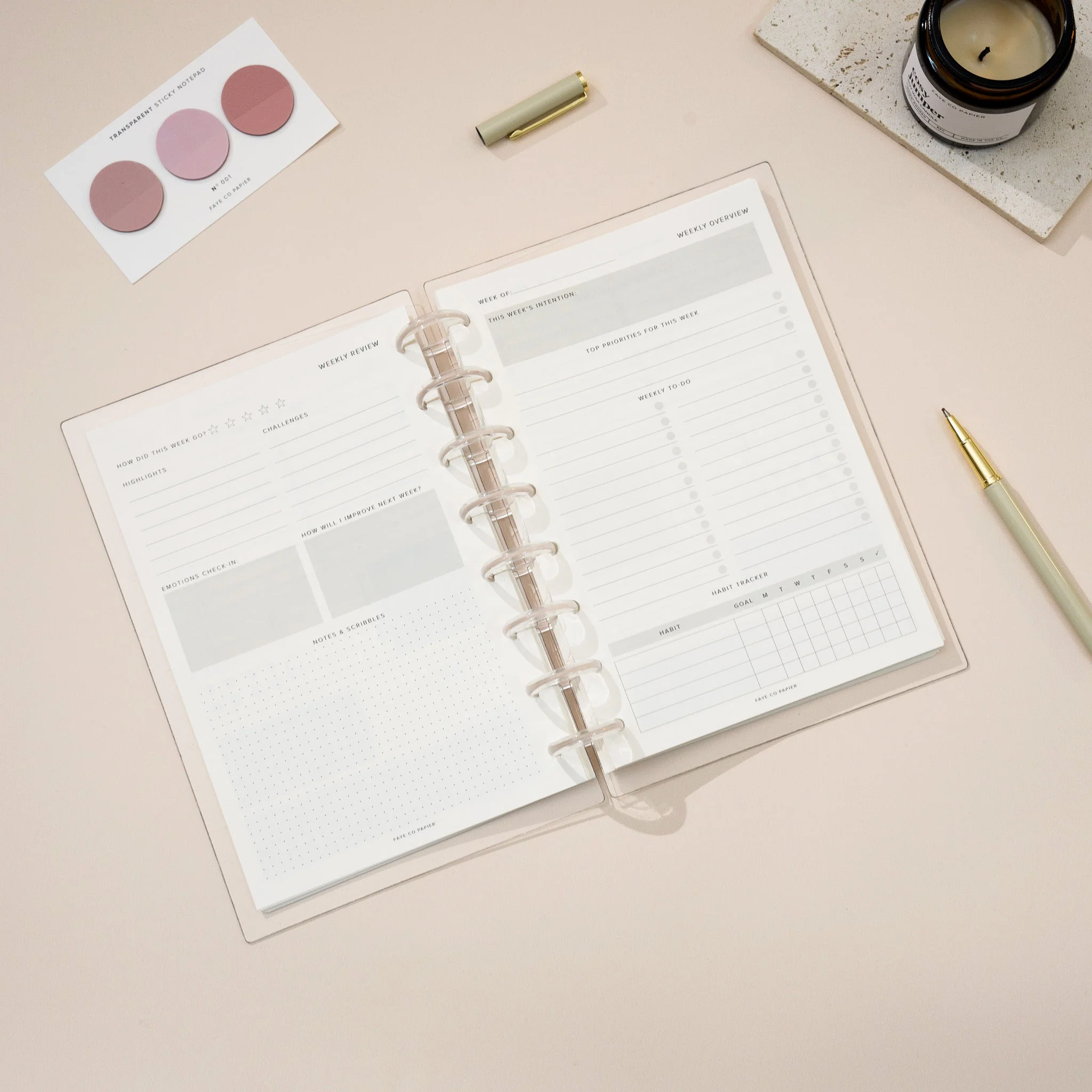 Daily Productivity Planner Insert | Discbound Bundle Set A5 - Image 8