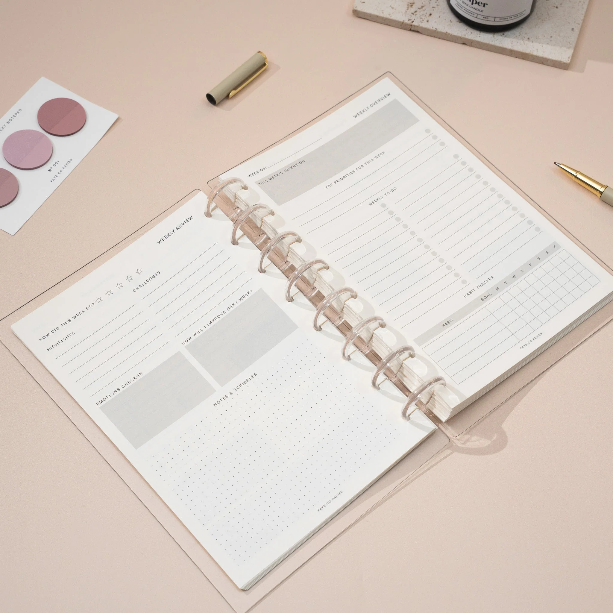 Minimal Daily Productivity Planner Insert | Discbound A5 - Image 7